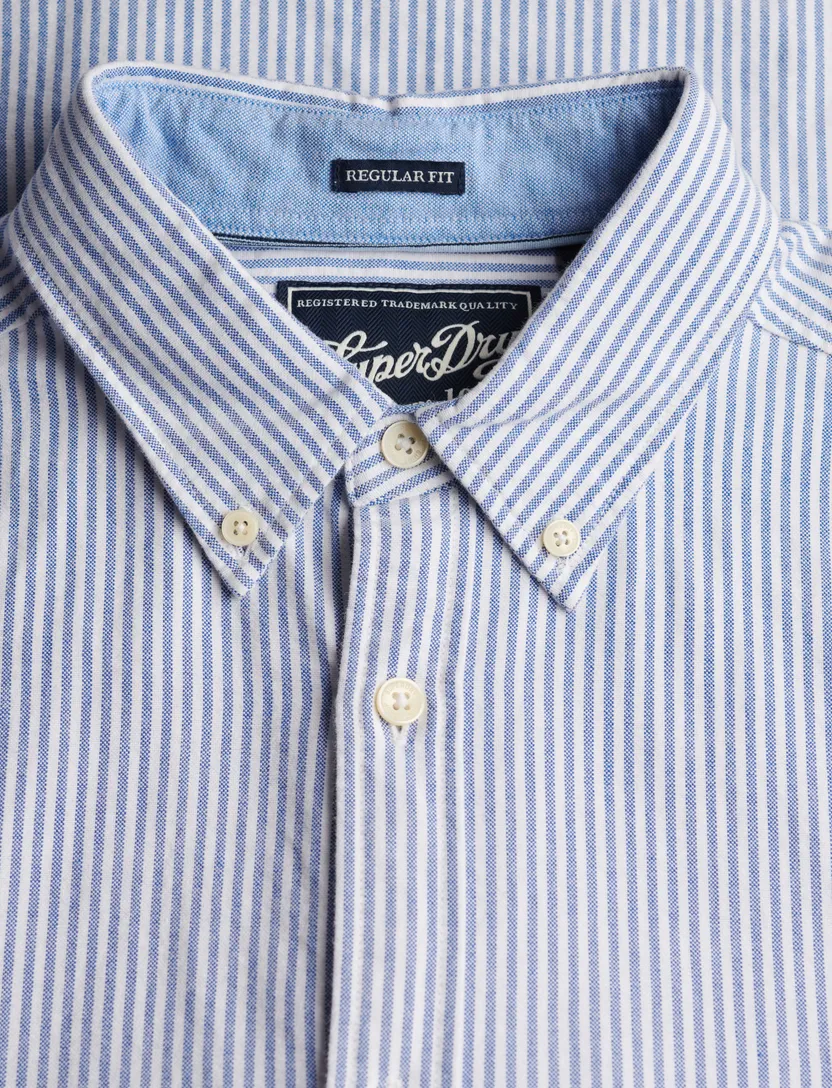 Overhemd Superdry lichtblauw gestreept slim fit button down