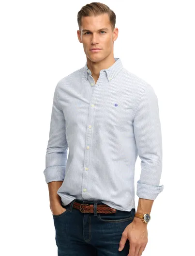 Superdry lichtblauw overhemd gestreept Superdry slim fit