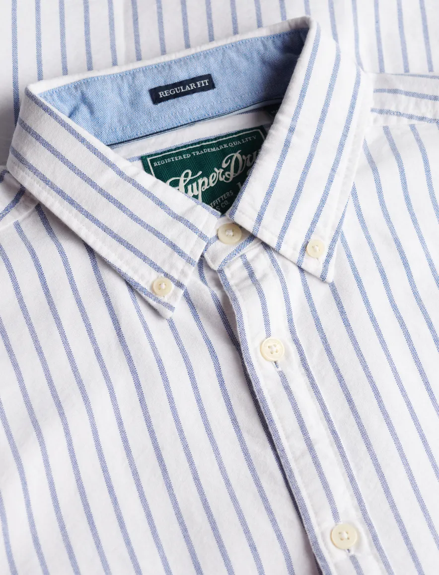 Superdry overhemd blauw wit gestreept