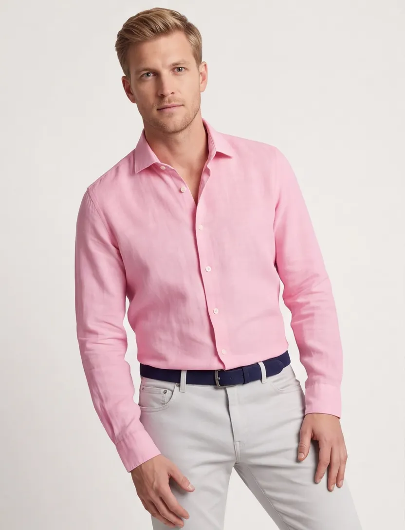 Superdry overhemd roze linnen