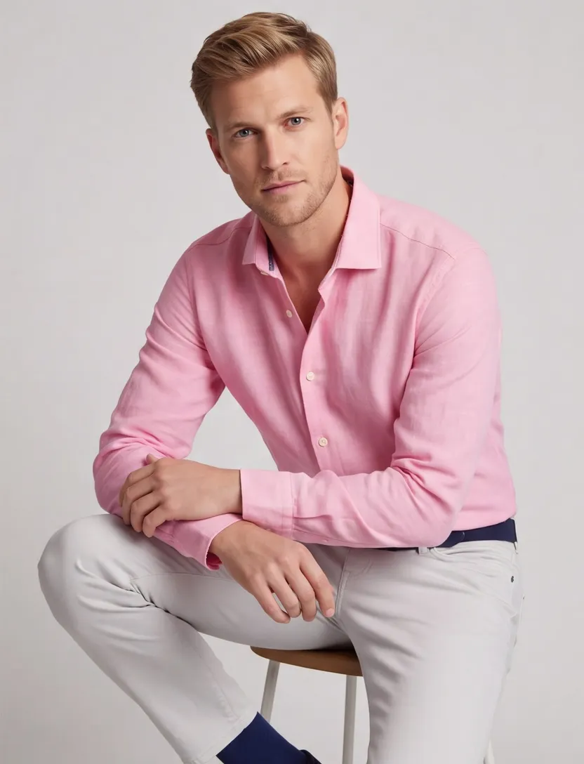 Superdry overhemd roze linnen