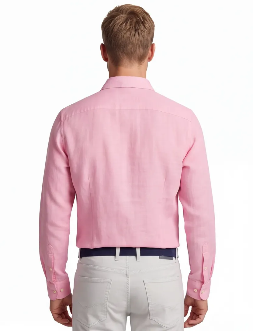 Superdry overhemd roze linnen