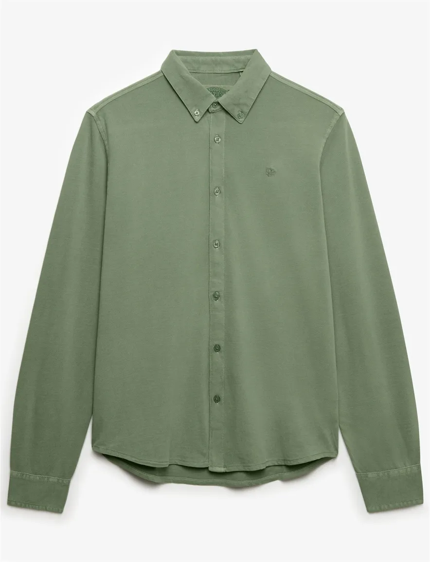 Lange mouwen overhemd groen Superdry relaxed fit
