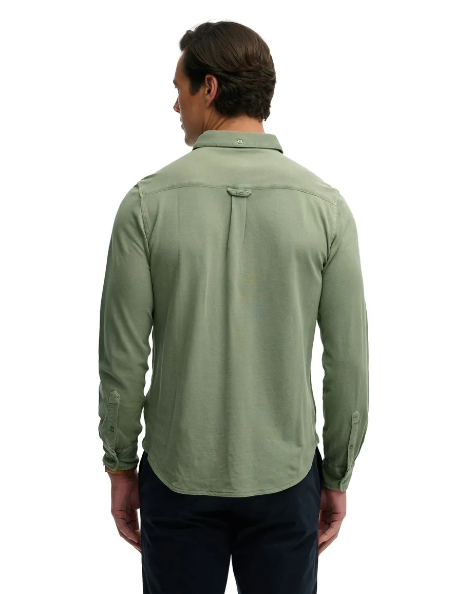 Lange mouwen overhemd groen Superdry relaxed fit