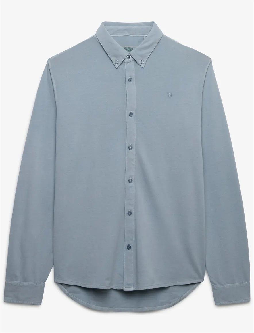 Superdry overhemd blauw relaxed fit