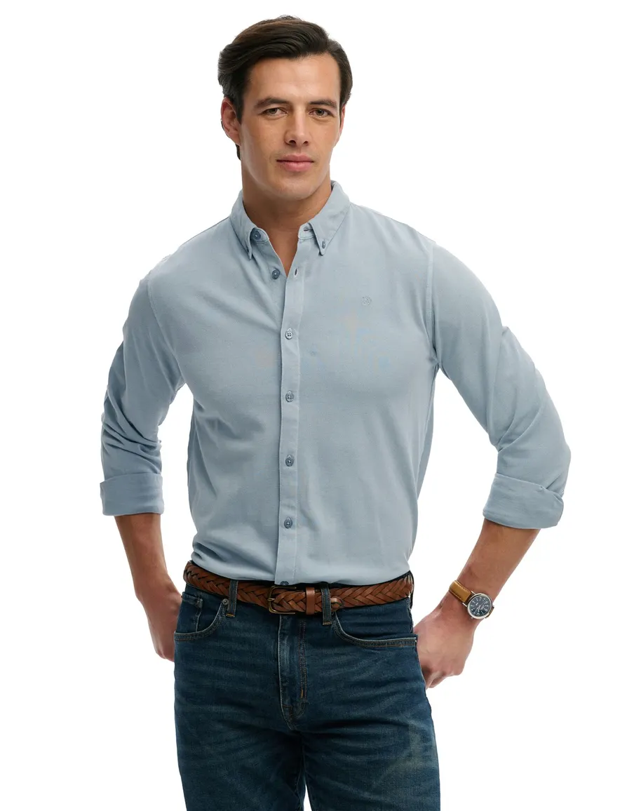 Superdry overhemd blauw relaxed fit