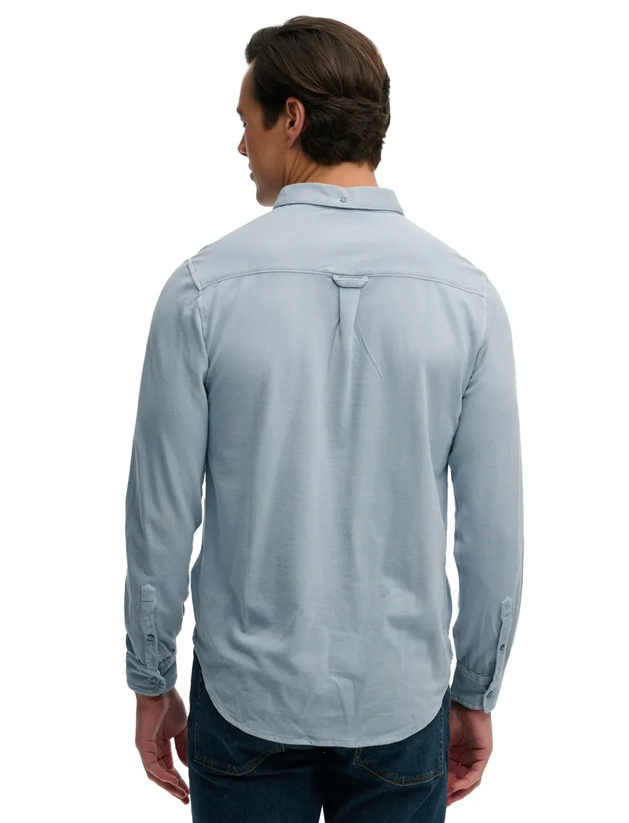Superdry overhemd blauw relaxed fit