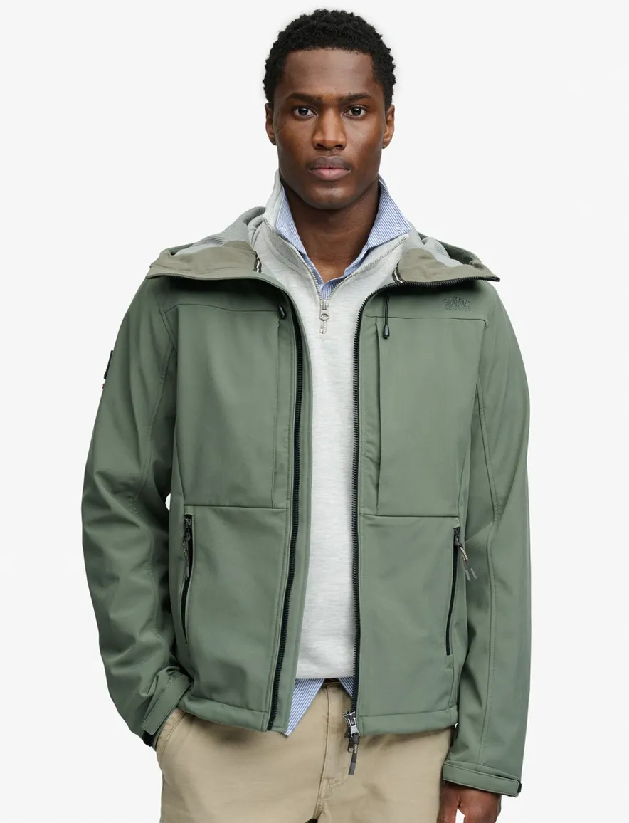 Superdry softshell jas groen met borstzak