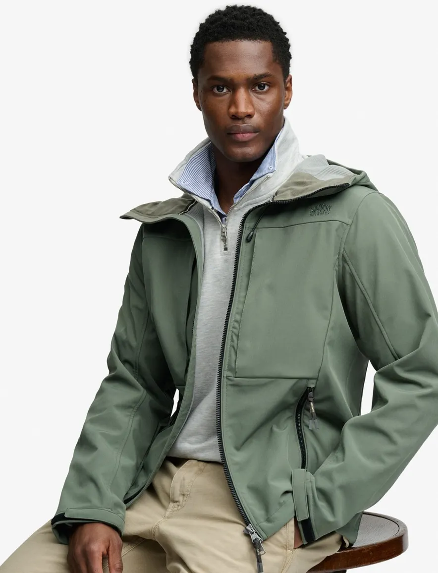 Superdry softshell jas groen met borstzak