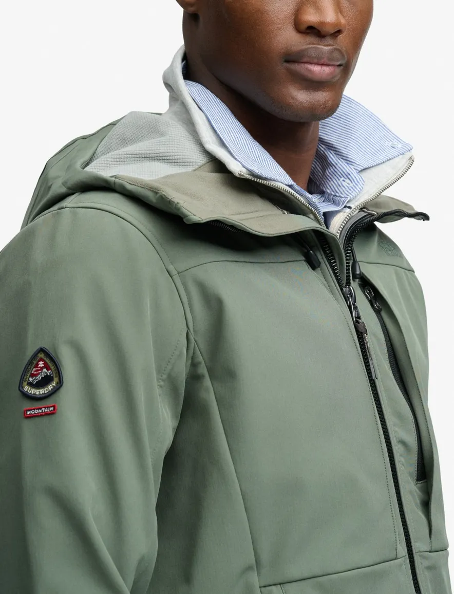 Superdry softshell jas groen met borstzak