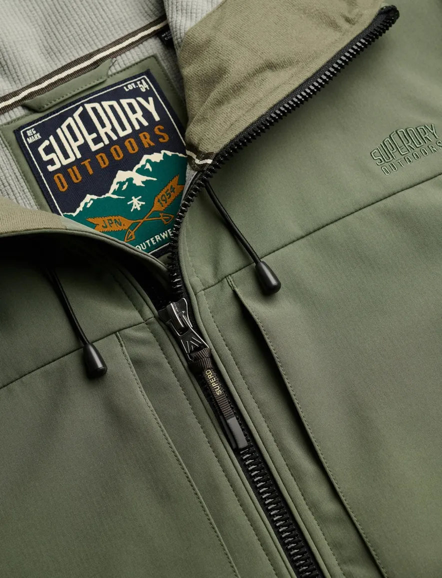 Superdry softshell jas groen met borstzak