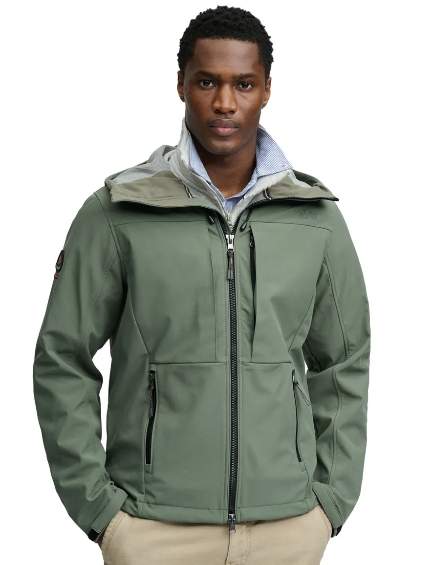 Superdry softshell jas groen met borstzak