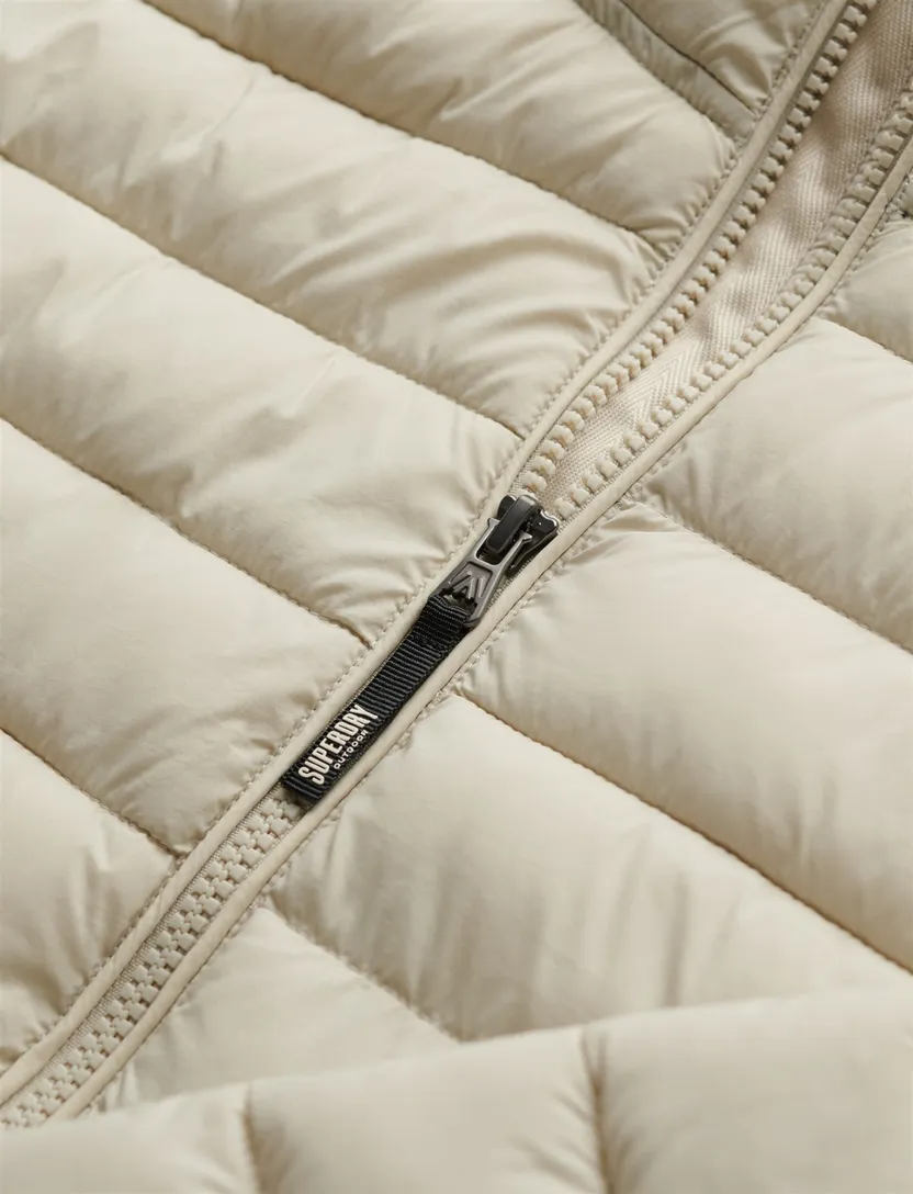 Gewatteerde jas Superdry creme zonder capuchon