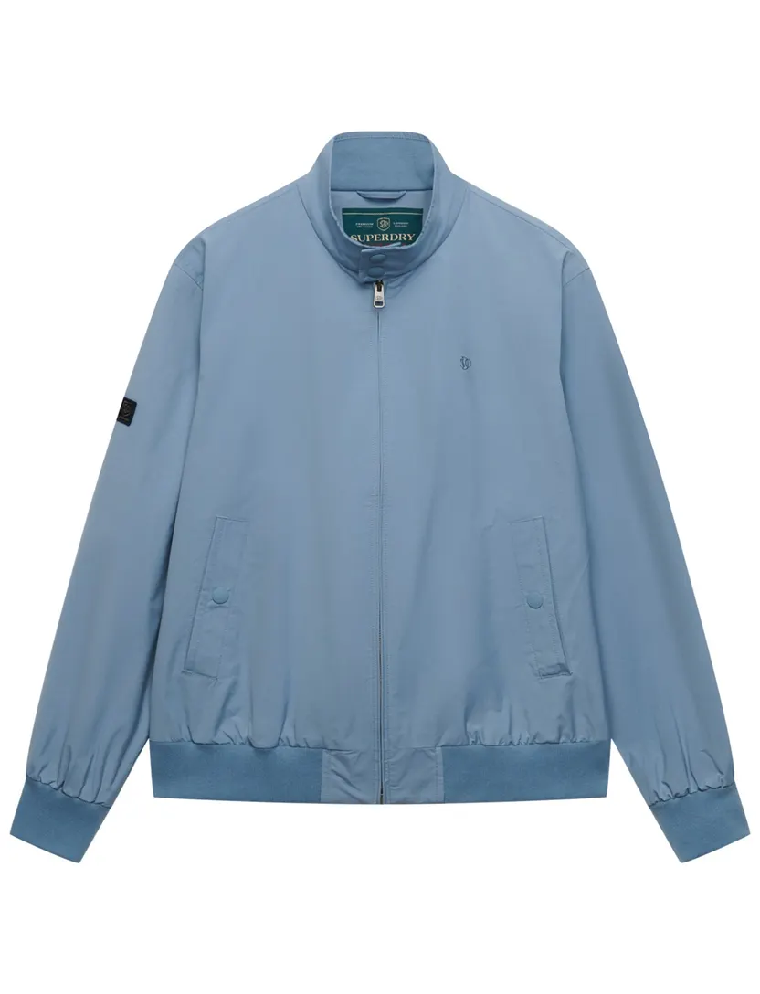 Tussenjas Superdry effen lichtblauw met boord