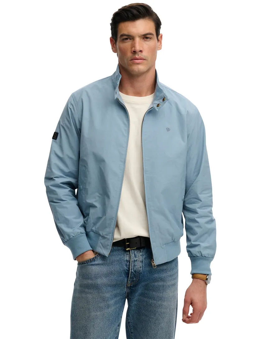 Tussenjas Superdry effen lichtblauw met boord