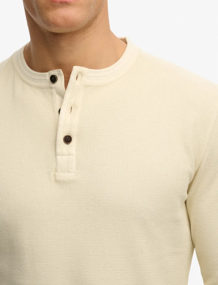 Superdry T-shirt lange mouw beige 3 3 knoops