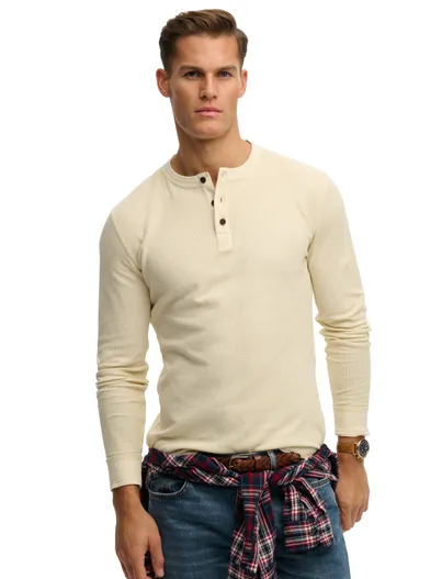 Superdry Beige t-shirt Superdry slim fit lange mouw