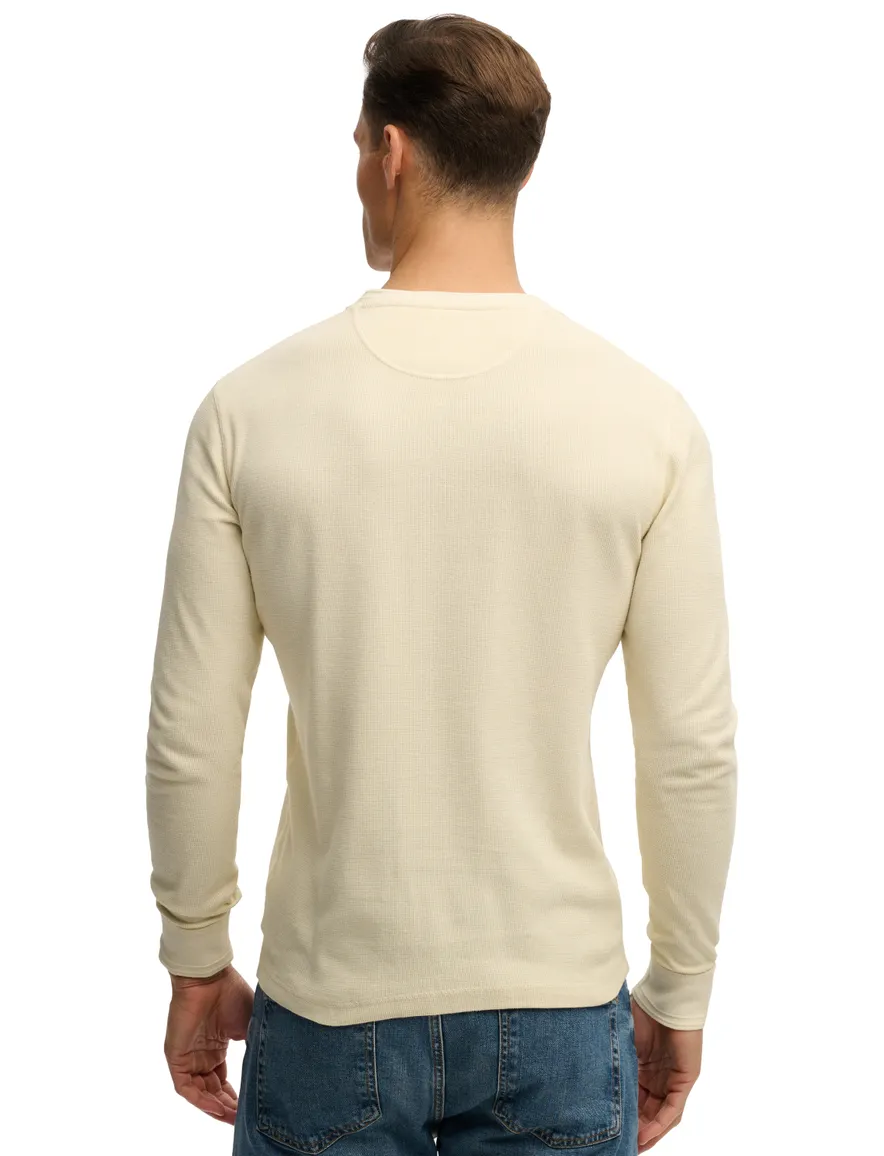 Superdry T-shirt lange mouw beige 3 3 knoops