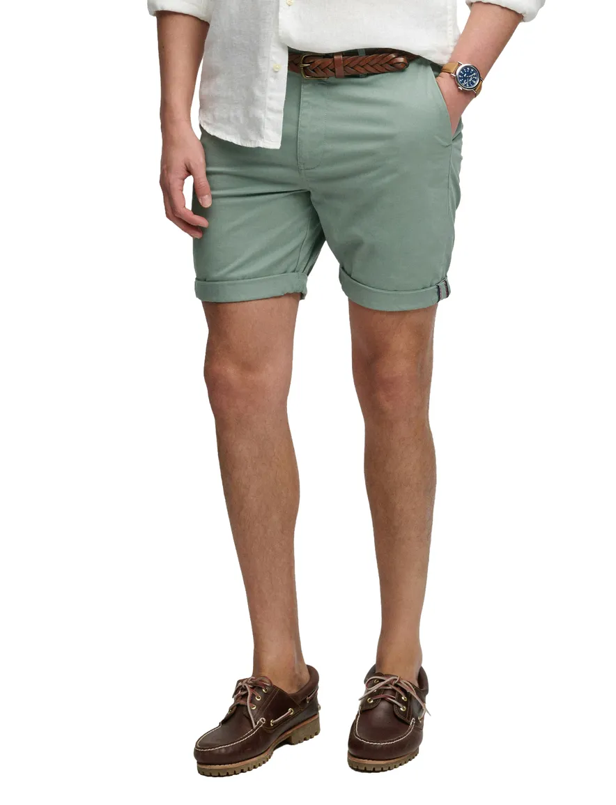 Superdry bermuda groen chino slim fit