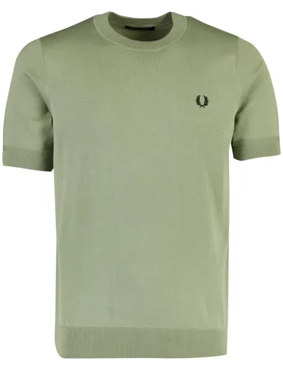 Fred Perry T-shirt Fred Perry Knitted groen katoen normale fit