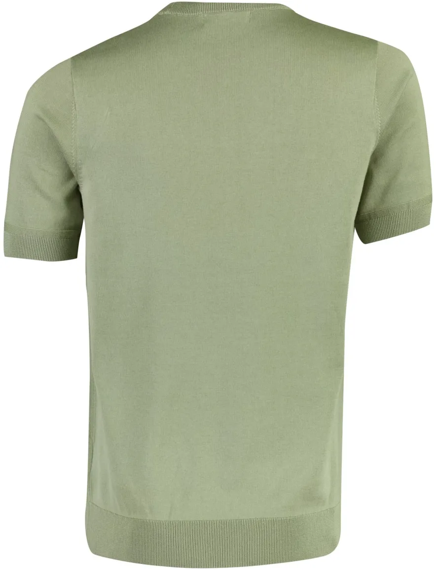 T-shirt Fred Perry Knitted groen katoen normale fit