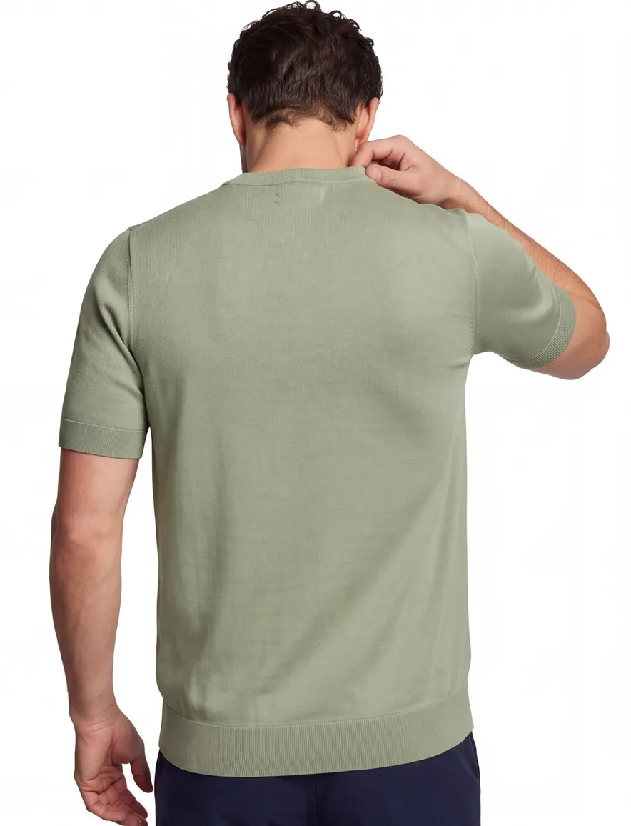 T-shirt Fred Perry Knitted groen katoen