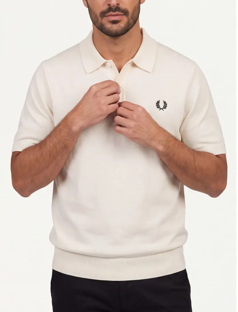 Poloshirt Creme Fred Perry Katoen