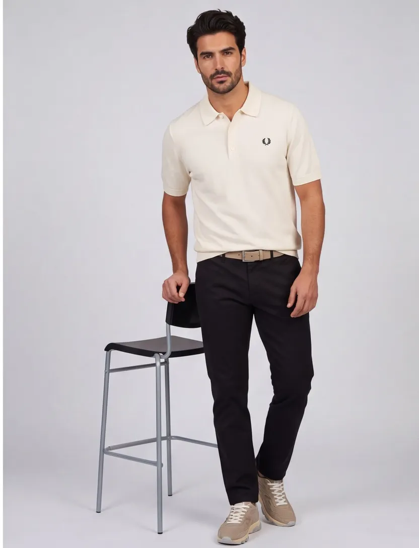 Poloshirt Creme Fred Perry Katoen