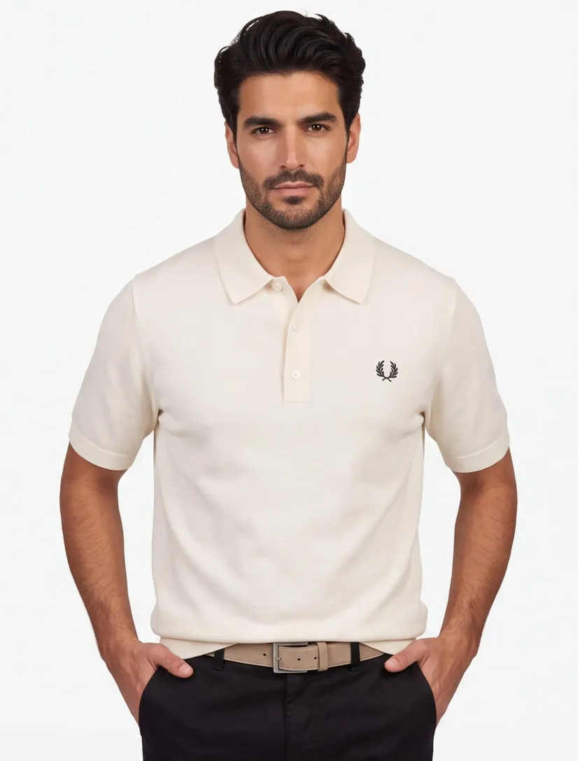 Poloshirt Creme Fred Perry Katoen