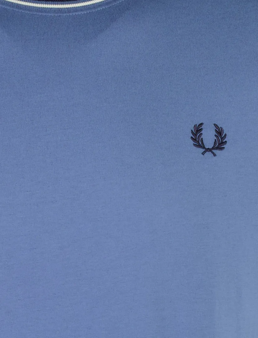 Blauw T-shirt Fred Perry ronde hals stretch
