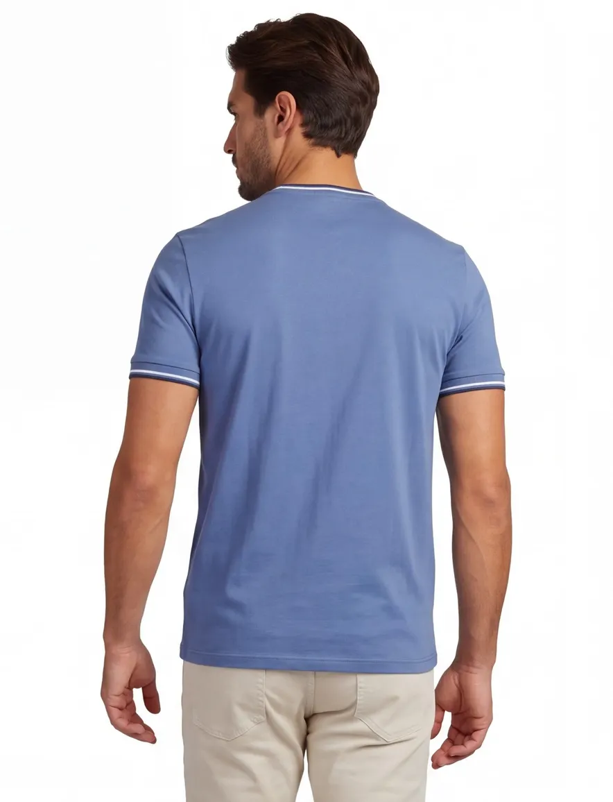 Fred Perry T-shirt blauw met zwart logo