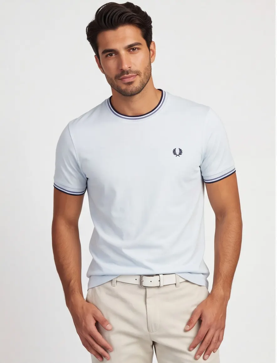 T-shirt Fred Perry lichtblauw katoen