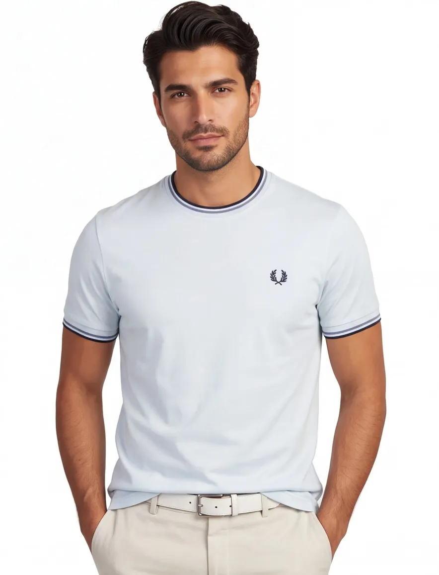 T-shirt Fred Perry lichtblauw katoen