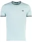 Fred Perry T-shirt lichtblauw zwart rand