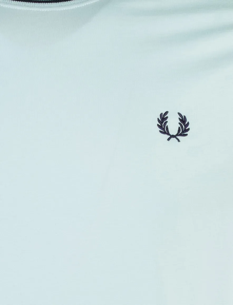 Fred Perry T-shirt lichtblauw zwart rand