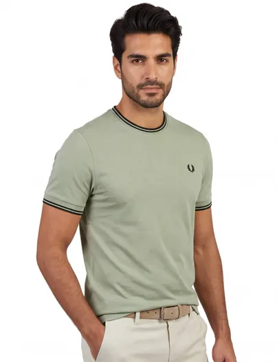 Fred Perry T-shirt Fred Perry groen katoen normale fit