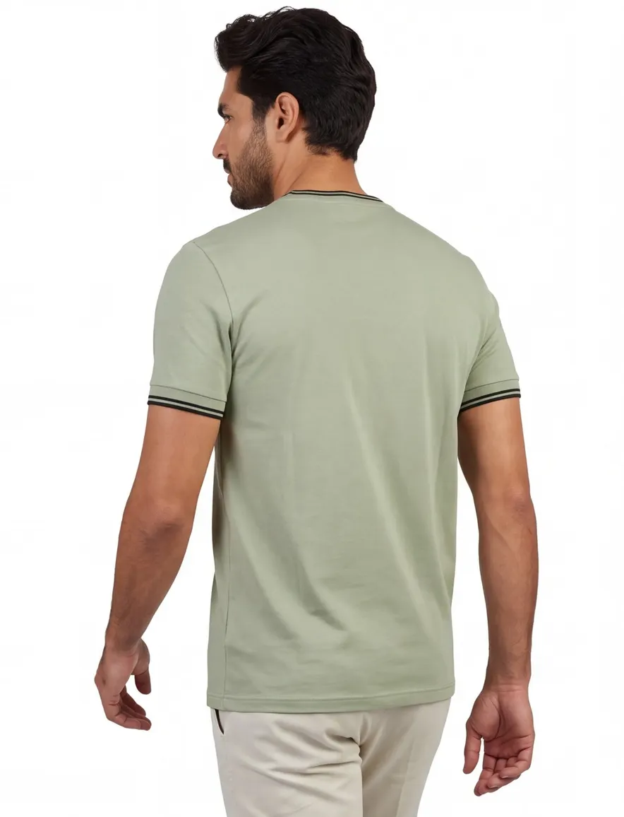 T-shirt Fred Perry groen katoen normale fit