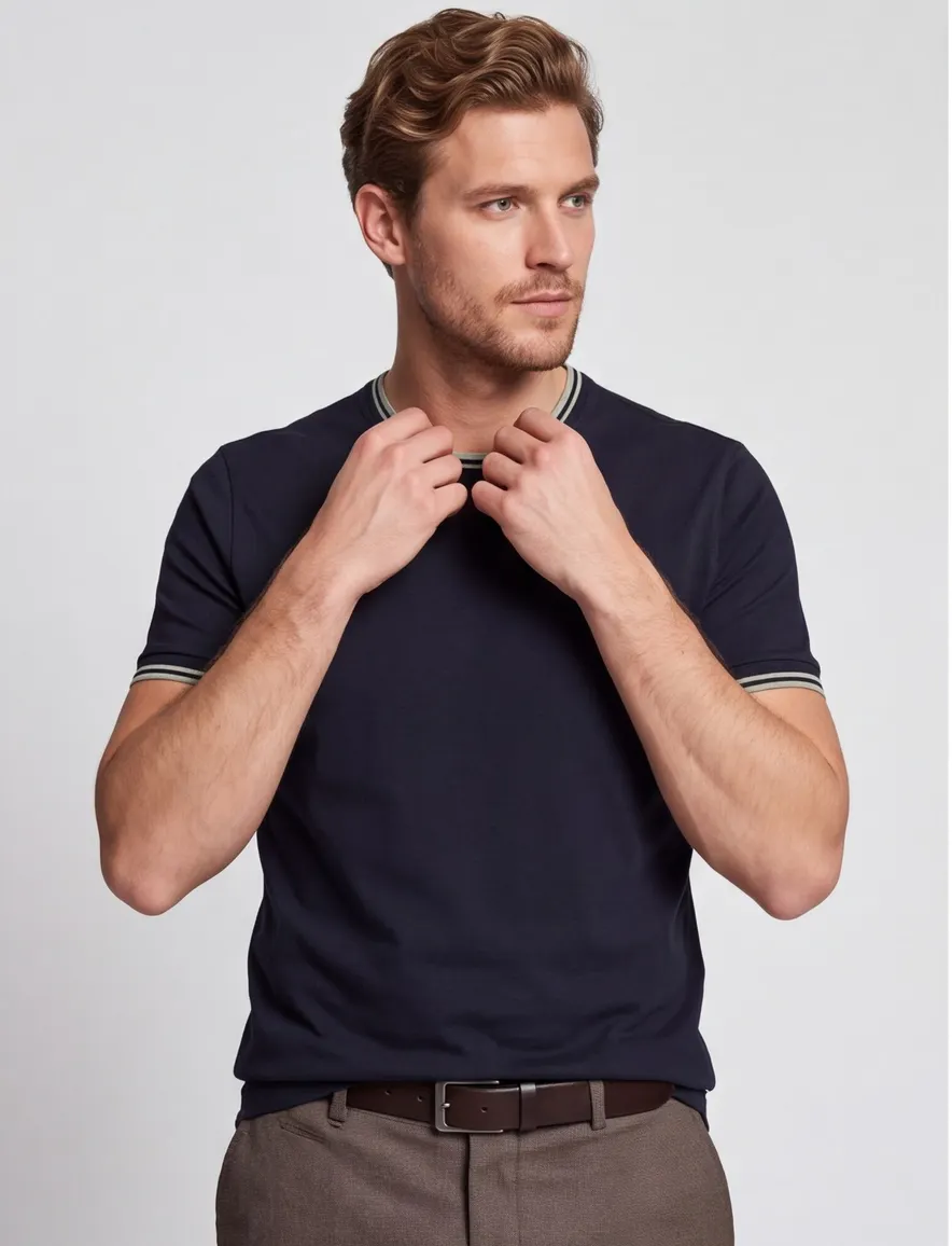 Fred Perry T-shirt navy ronde hals