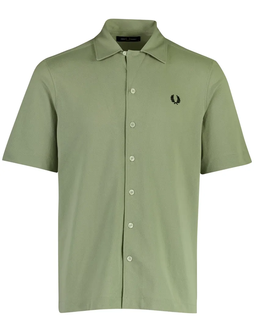 Groene doorknoop polo Fred Perry