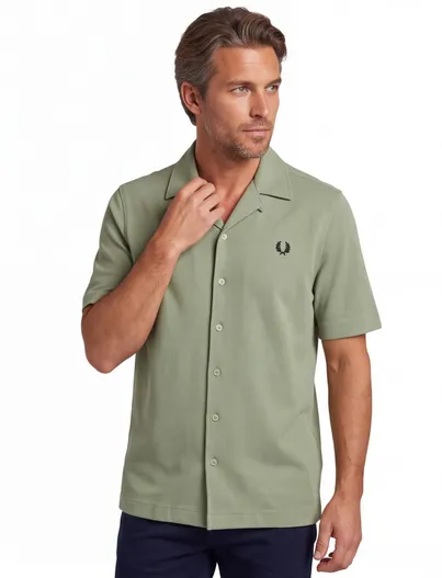 Fred Perry Doorknoop polo Fred Perry groen