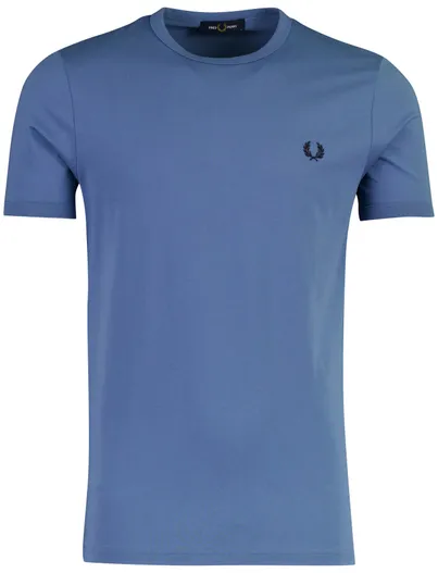 Fred Perry T-shirt Fred Perry blauw normale fit katoen