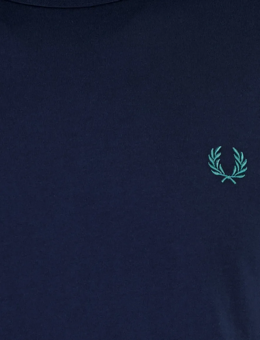 T-shirt Fred Perry donkerblauw katoen normale fit
