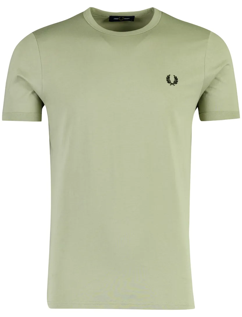 Groen t-shirt Fred Perry katoen ronde hals