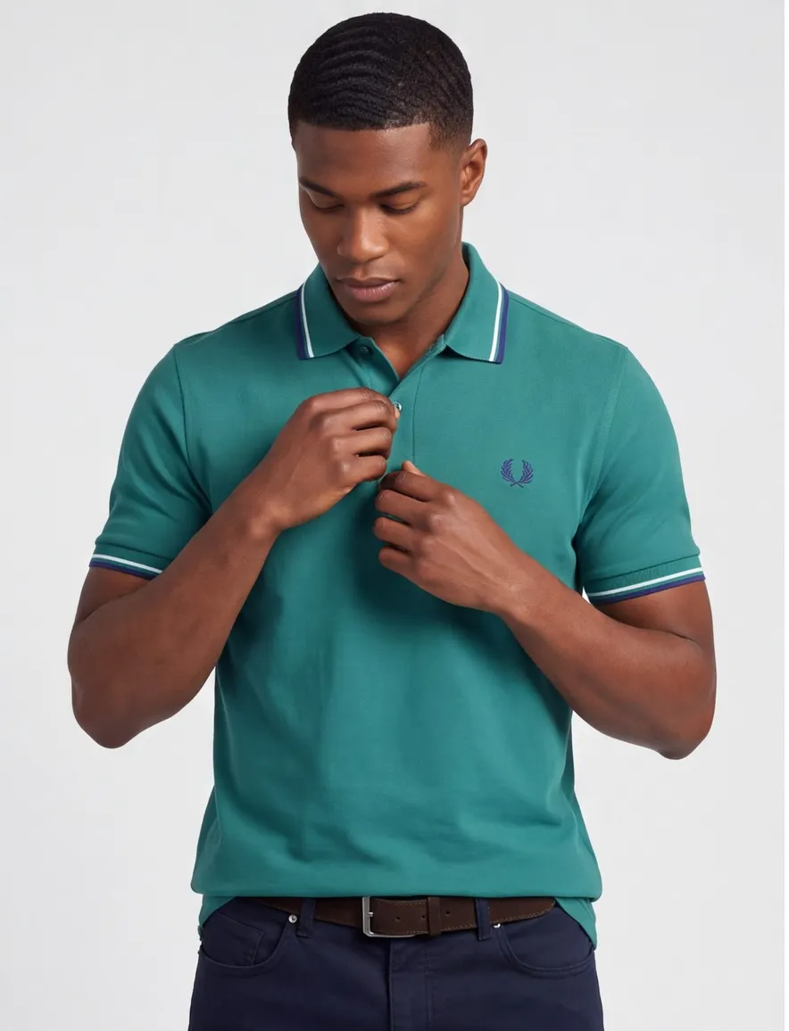 Poloshirt 2-knoops pique Fred Perry groen 100% katoen