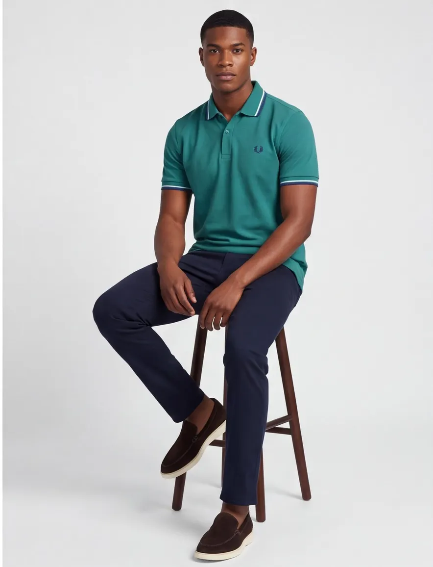Poloshirt 2-knoops pique Fred Perry groen 100% katoen