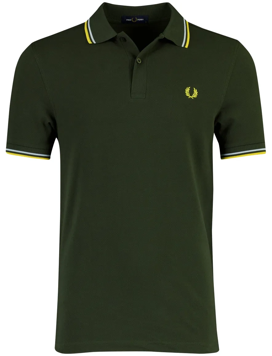 Fred Perry poloshirt donkergroen normale fit 2 knoops