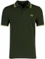 Poloshirt Fred Perry donkergroen normale fit korte mouw