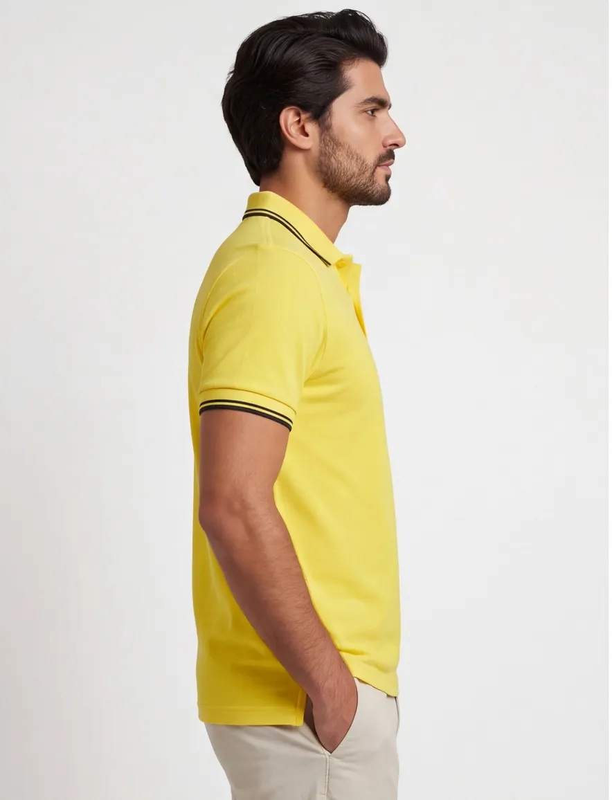 Poloshirt 2-knoops pique Fred Perry geel 100% katoen