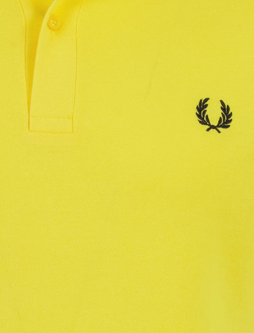 Geel poloshirt Fred Perry normale fit 2-knoops katoen pique