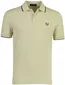 beige poloshirt Fred Perry normale fit 2-knoops katoen pique